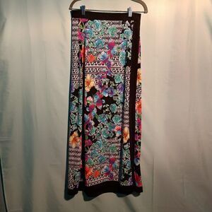 Women’s Floral Boho Maxi Skirt – Colorful Print, High Waist, Flowy A-Line Skirt
